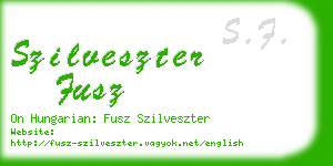 szilveszter fusz business card